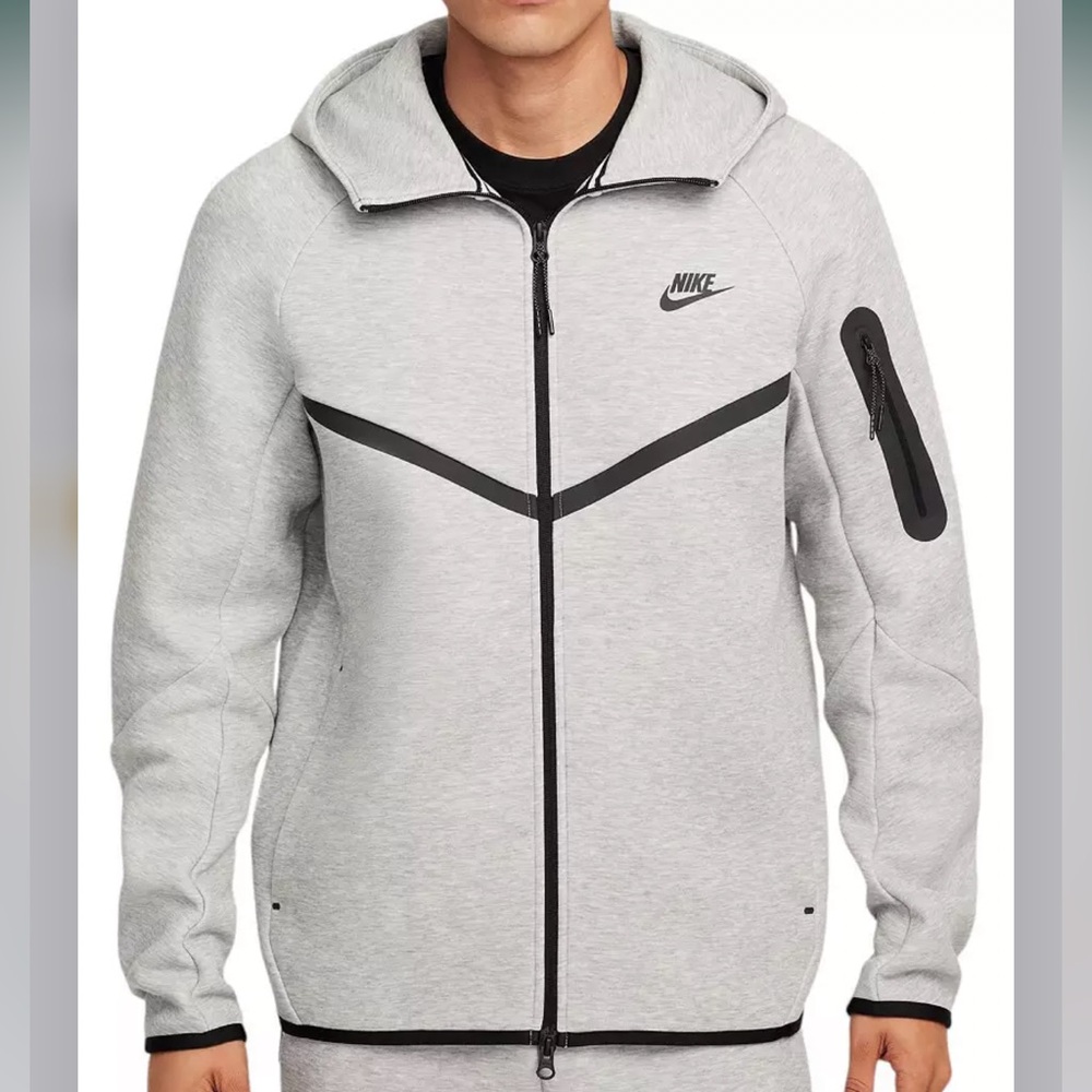 NIKE FLEECE ZIP UP HOODIE GREY - XL